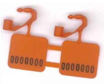 Model CW2 Security Seal, Orange, Hot Stamp Numbers, 1,000/pkg